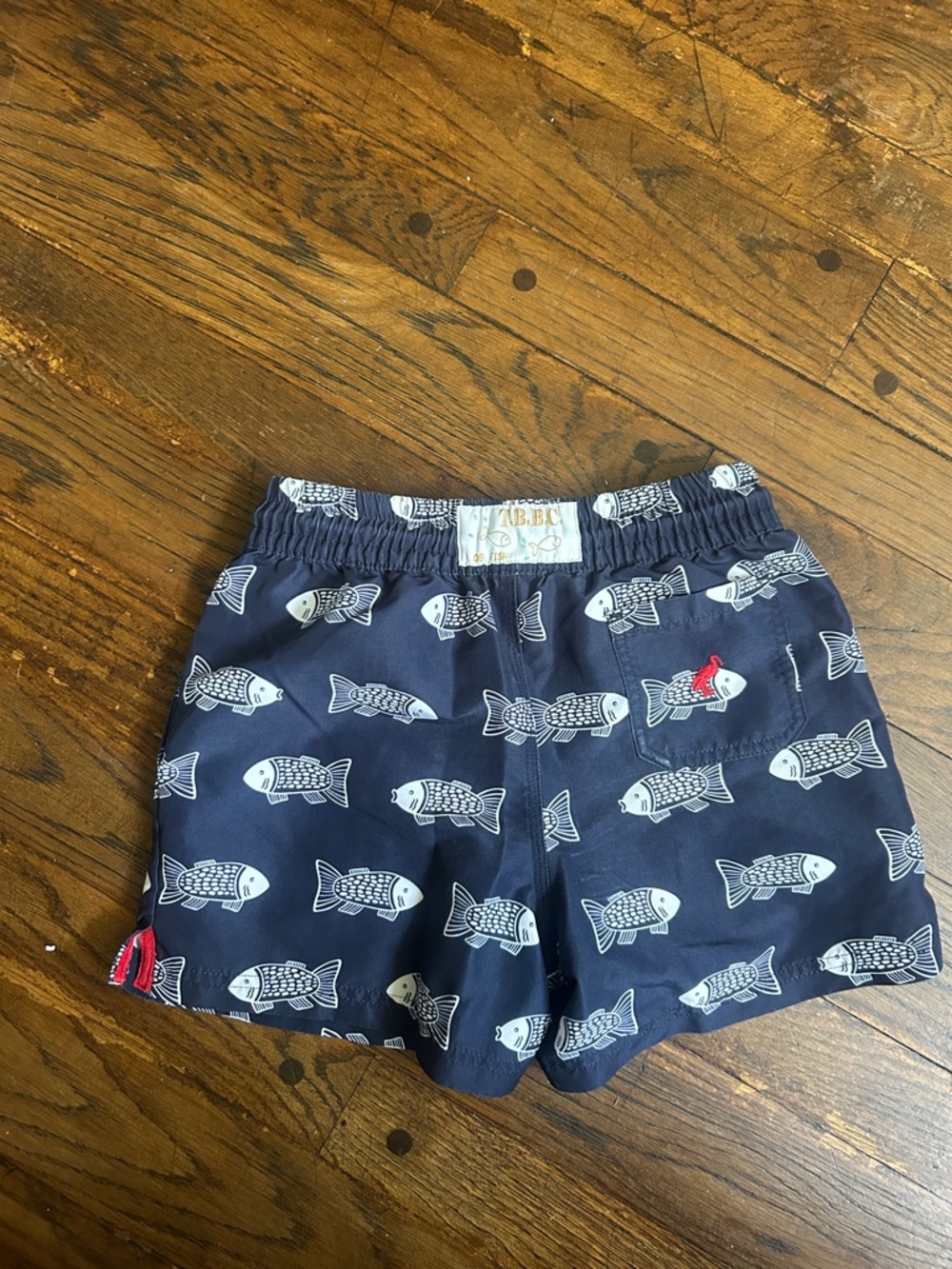 The Beaufort Bonnet Company Navy and White Fish Swim Trunks